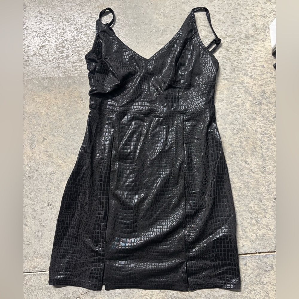 Faux leather dress